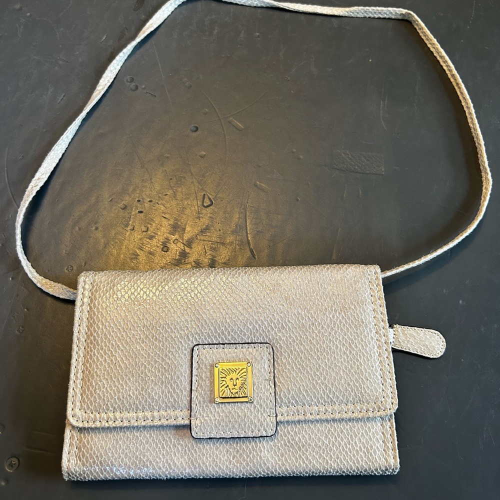 Anne Klein crossbody clutch cream colored bag